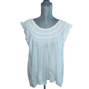 Free people Ruffle Trim Tee Shirt